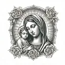  Virgin Mary, life, catholic tattoo design idea