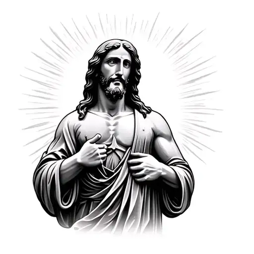 Jesus Statue tattoo design idea
