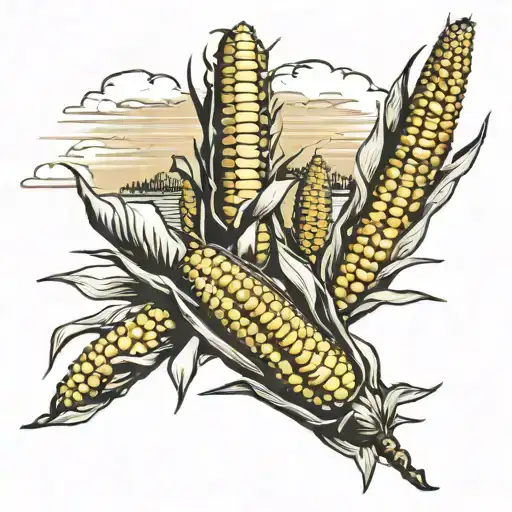 Nebraska Farm landscape corn tattoo design idea