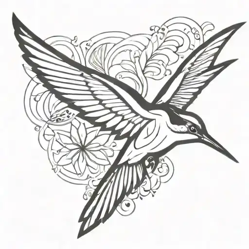 humming bird tattoo design idea