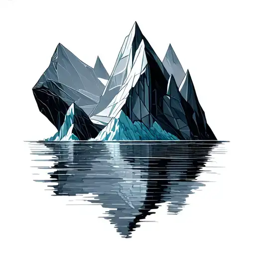 geometric iceberg tattoo design idea