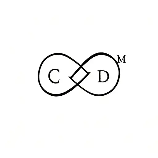 infinity with letters M and C and D tattoo design idea