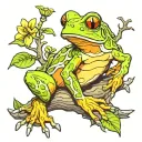 elf tree frog tattoo design idea