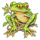 elf tree frog tattoo design idea