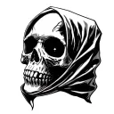skull with a hood tattoo design idea