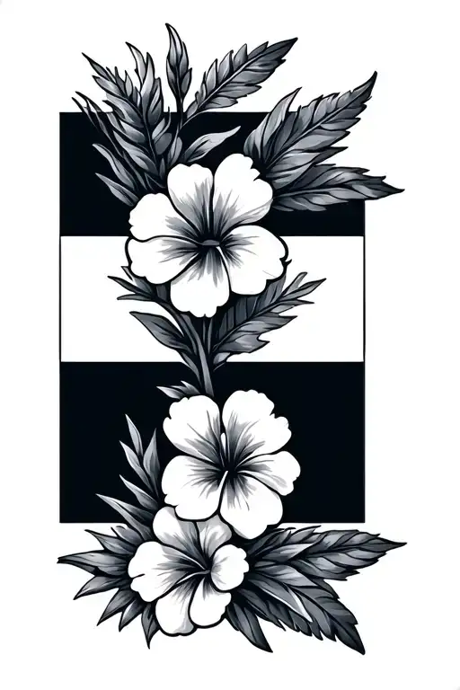 panama flag with panama flowers tattoo design idea