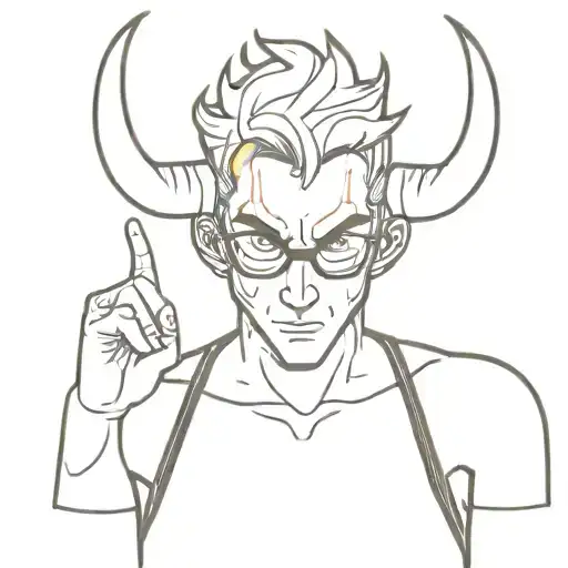 Gadget character with devil horns tattoo design idea