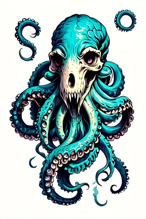 Kraken tentacle wrapped tattoo design idea