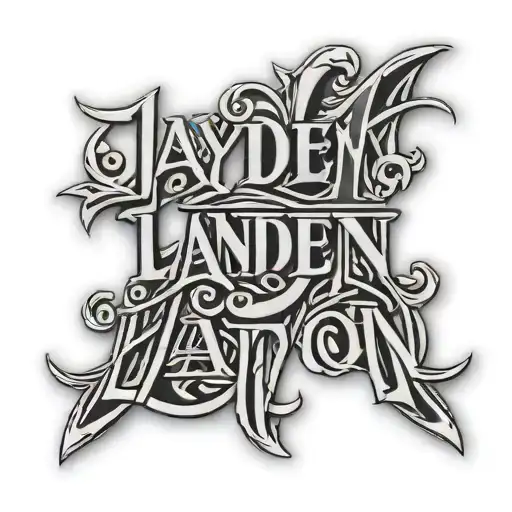 ambigram of the names Jayden and Landon tattoo design idea