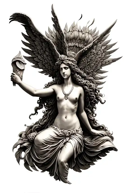 Moiraras design. Moiraras are deities of Greek mythology who know the present and future of a person tattoo design idea