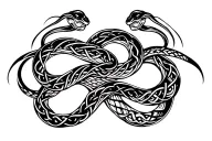 Celtic snake wrapped tattoo design idea