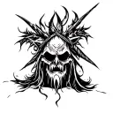 Baba Yaga is gloomy tattoo design idea