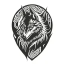 wolf head tattoo design idea