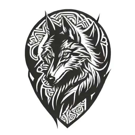 wolf head tattoo design idea