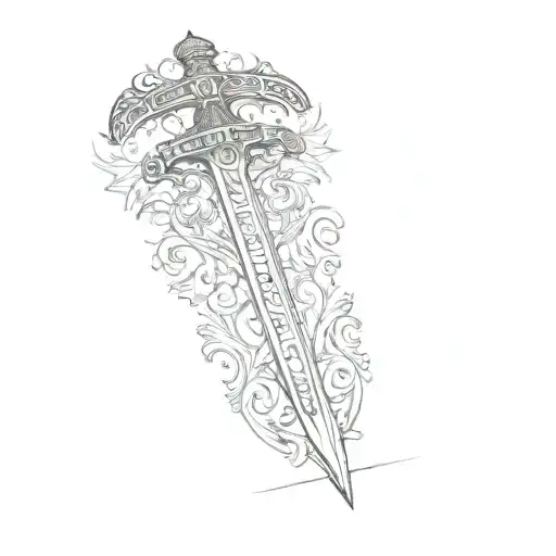 a viking sword tattoo design idea