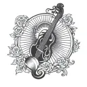 apollo lyre sun tattoo design idea