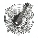 apollo lyre sun tattoo design idea