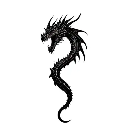 Dragon with gothic design tattoo design idea