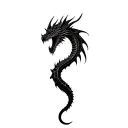 Dragon with gothic design tattoo design idea