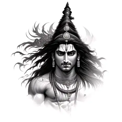 Lord Shiva side pose powerful tattoo design idea