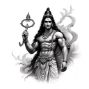 Lord Shiva side pose powerful tattoo design idea