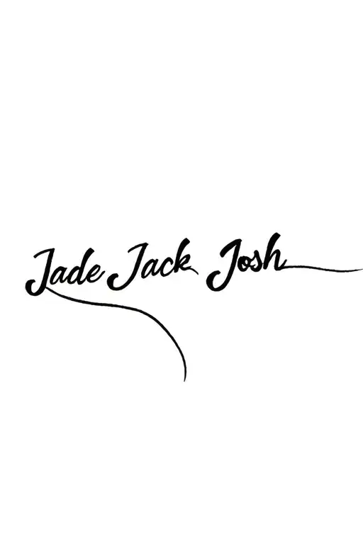 "Jade Jack Josh" Script tattoo design idea