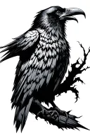 Norse Raven Tricep Knowledge tattoo design idea