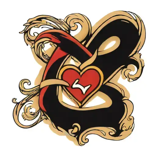 polyamory infinity heart tattoo design idea