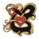 polyamory infinity heart tattoo design idea