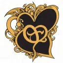 polyamory infinity heart tattoo design idea