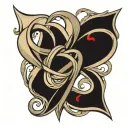 polyamory infinity heart tattoo design idea