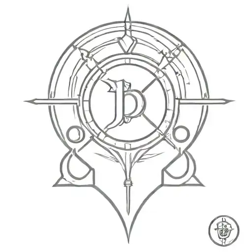 Incorporate beta spade symbol and sissy symbol in a BDSM-inspired tattoo design tattoo design idea