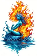 fire and water balancing  tattoo design idea