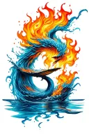 fire and water balancing  tattoo design idea