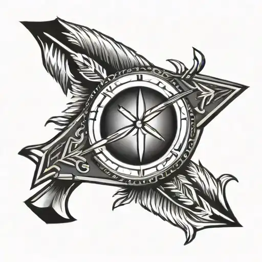 native american arrow with african shield adorned tattoo design idea