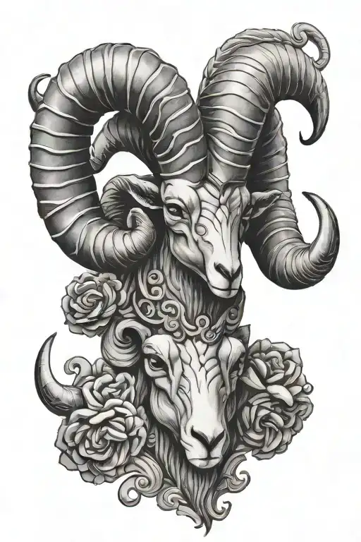 ram horns tattoo design idea