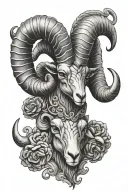 ram horns tattoo design idea