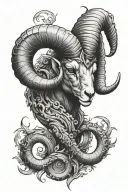 ram horns tattoo design idea