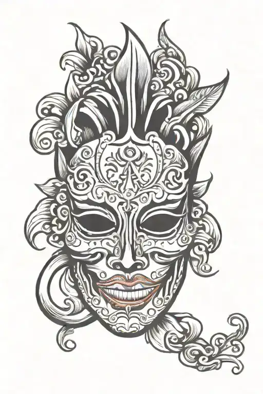 mask tattoo design idea