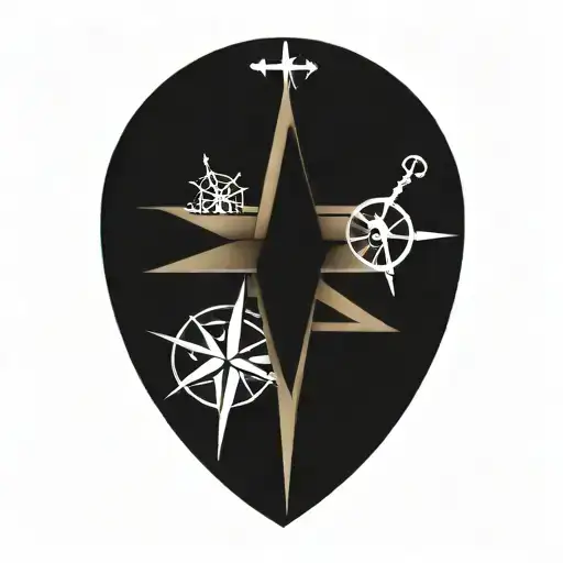 True North compass tattoo design idea