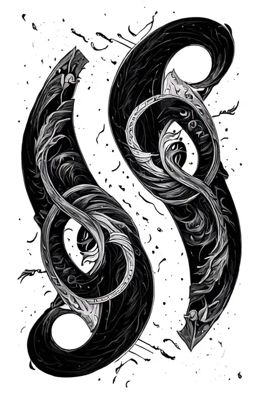 viking circles in a vertical infinity loop tattoo design idea