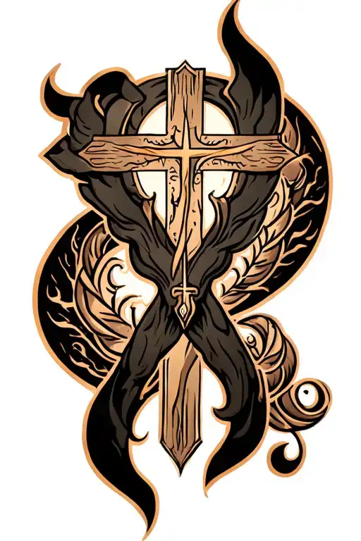 transition from Christianity to atheism tattoo design idea