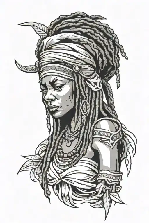rasta woman tattoo design idea