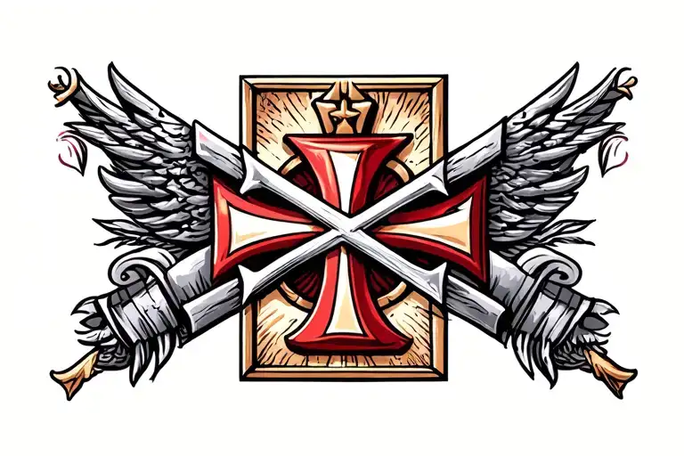Templar cross tattoo design idea