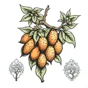 four almond trees in four seasons tattoo design idea