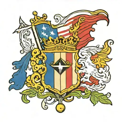 Puerto Rican and Dominican Republic flag incorporated tattoo design idea