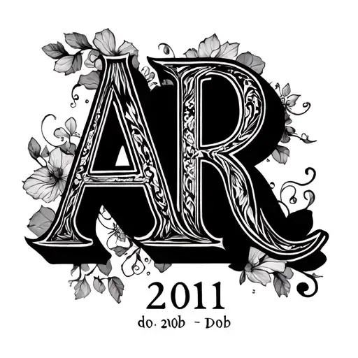 generate a tattoo of initials AR and dob 20/11 it must have some romentic and horny effect tattoo design idea