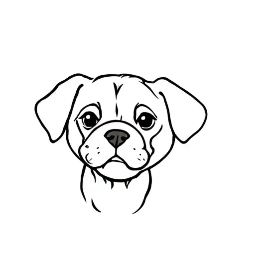 puppy face tattoo design idea