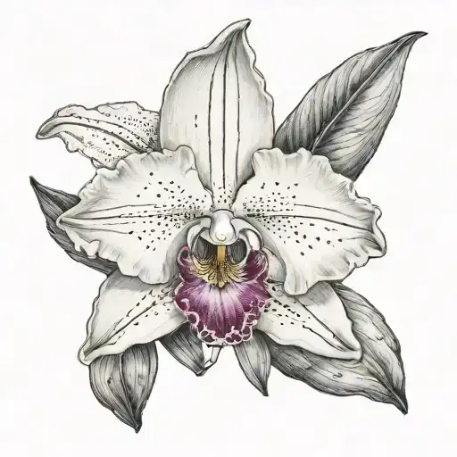 cattleya orchid tattoo design idea