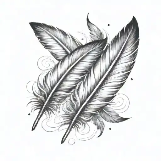 feathers falling tattoo design idea